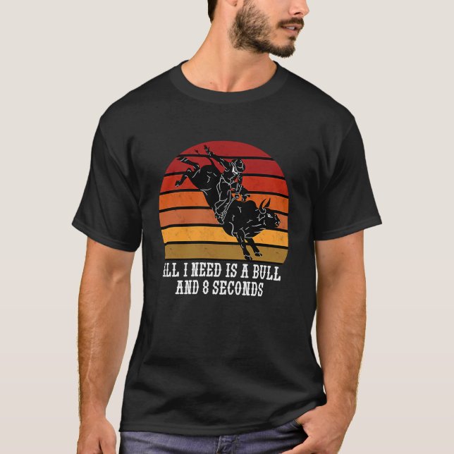 Bull Rider Bull Rodeo 1 T Shirt (Framsida)