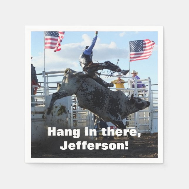 Bull Rider och Bucking Bull Rodeo Pappersservett (Framsidan)