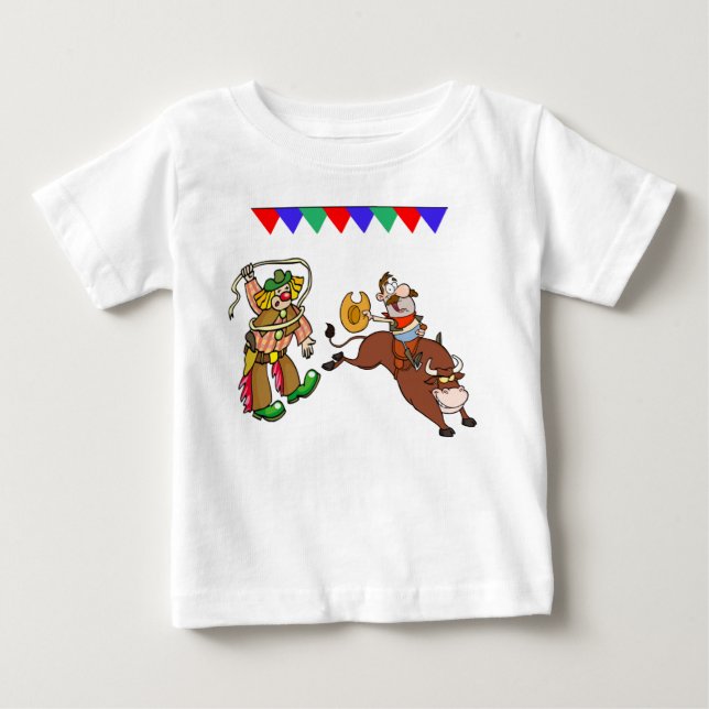 Bull Rider och Rodeo Clown Tee Shirt (Framsida)