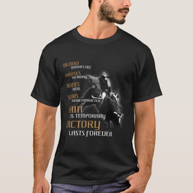 Bull Riders Pain är Westernt med en tillfällig Bul T Shirt (Framsida)