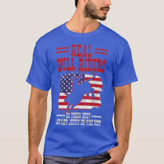 Bull Riding American Flag Rodeo Patriotic Christia T Shirt