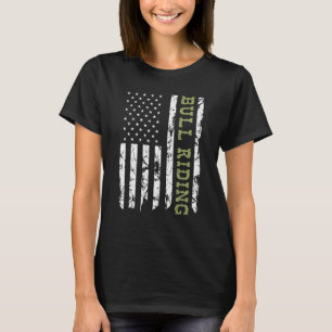 Bull Riding American Flagga Rodeo 4:e juli Patrio T Shirt