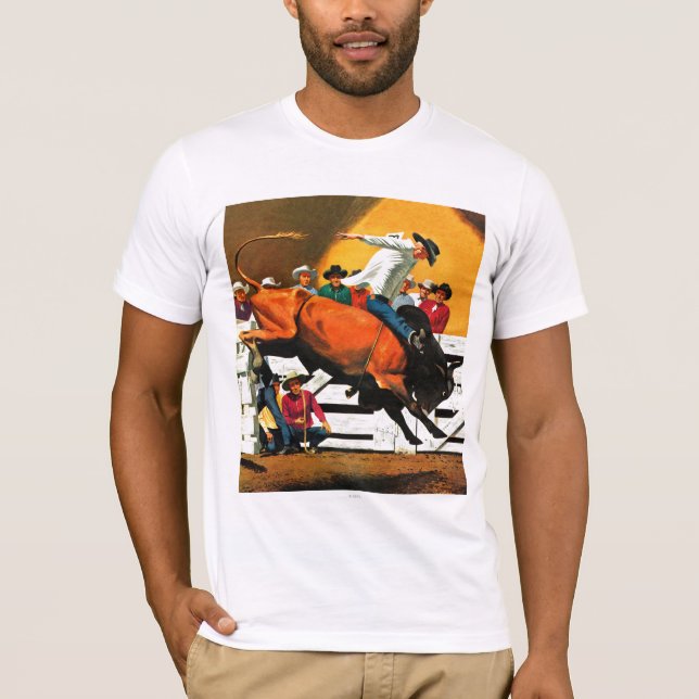 Bull Riding av Fred Ludekens Tee Shirt (Framsida)