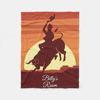 Bull Riding Cowboy Rodeo Personlig Fleecefilt