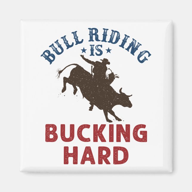 Bull Riding köper en hård bullrider Magnet (Framsidan)