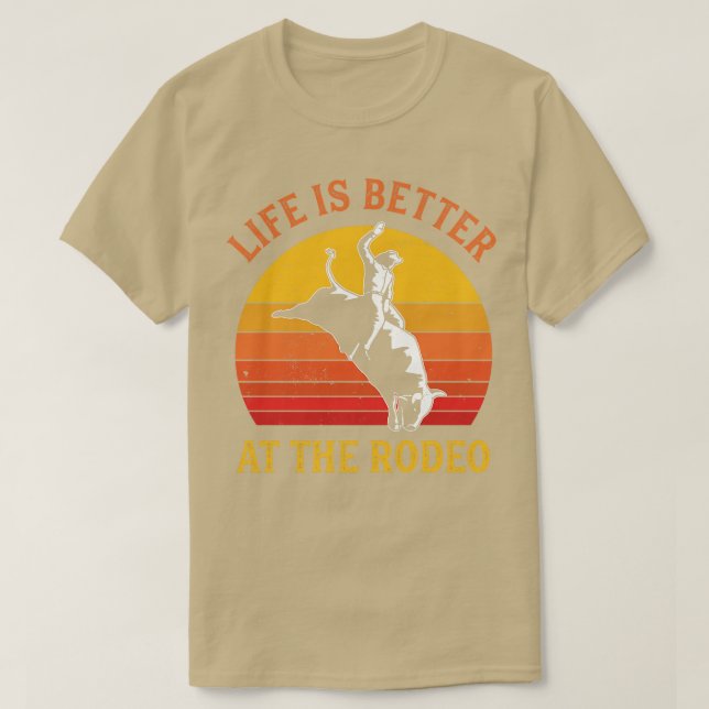 Bull Riding Life är bättre på Rodeo Bull Rider T Shirt (Design framsida)