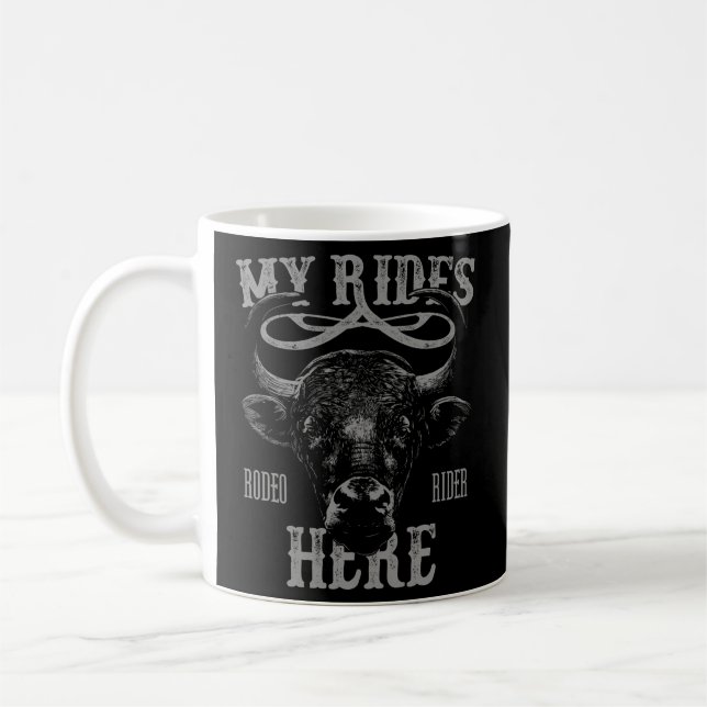Bull Riding Pbr Rodeo Bull Riders Cowboys Western Kaffemugg (Vänster)