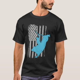 Bull Riding Rodeo American Flagga T Shirt