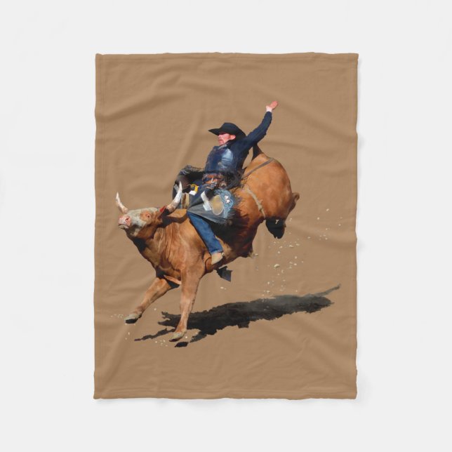 Bull Riding Rodeo Art Fleecefilt (Framsidan)