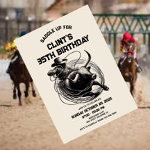 Bull Riding Rodeo-inbjudan, Cowboydagen Birthday