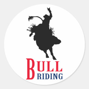 Bull Riding Runt Klistermärke