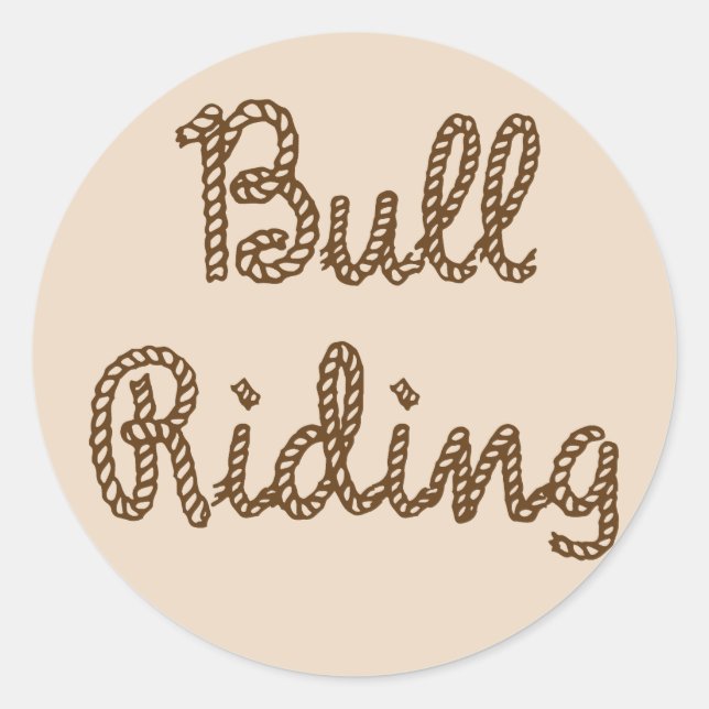 Bull Riding Runt Klistermärke (Framsida)