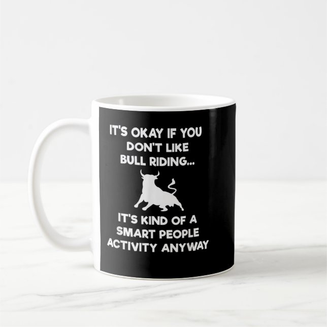Bull Ridinghirt Gift - Funny Smart Bull Rider Rode Kaffemugg (Vänster)