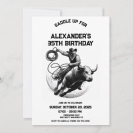 Bull Rodeo Birthday bjudande, Cowboy Birthday Inbjudningar