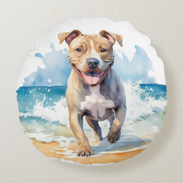 BULL-RUNDA FÖR KÖNSFÄRGPIT PÅ BÅDA RUND KUDDE