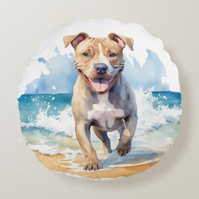 BULL-RUNDA FÖR KÖNSFÄRGPIT PÅ BÅDA RUND KUDDE (Framsidan)