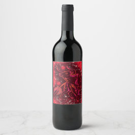 Bull Running Vin-etiketten Red Starry Night Vinflaska Etikett