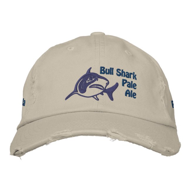 Bull Shark Blek Ale Embroized Hat Broderad Keps (Framsida)