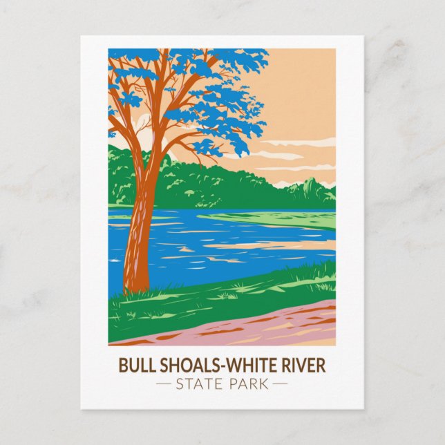 Bull Shoals - White River State Park Arkansas Vykort (Framsida)
