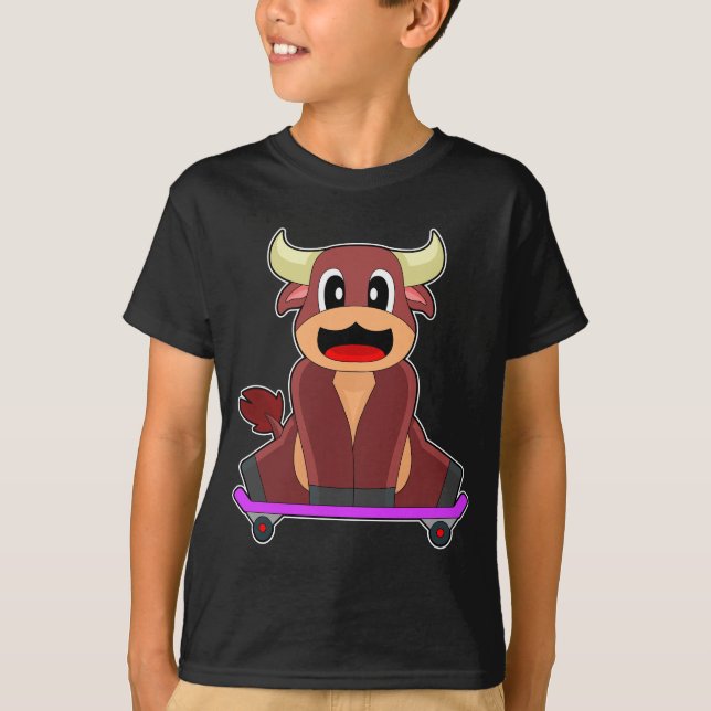 Bull Skater Skateboard T Shirt (Framsida)