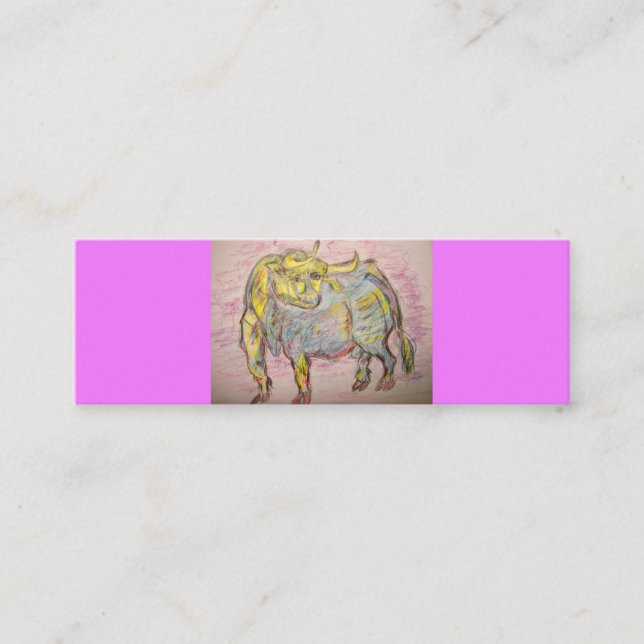 Bull Sketch Mini Visitkort (Framsida)