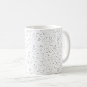 Bull skräcker hund gör yoga kaffemugg