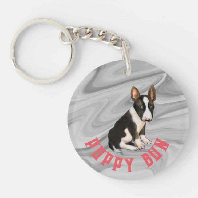 Bull skräckes puppy Keychain (Framsidan)