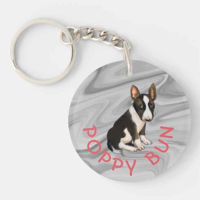 Bull skräckes puppy Keychain (Framsidan)