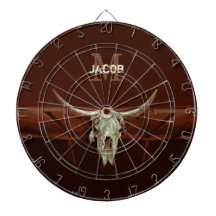 Bull Skull Brown Land Rustic Westernare Monogram