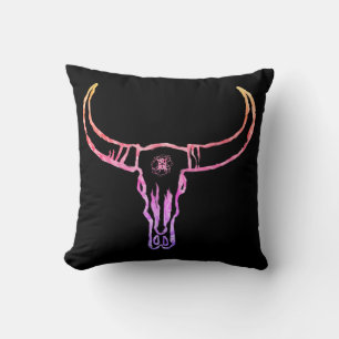 Bull Skull Guld Throw Cushion Kudde