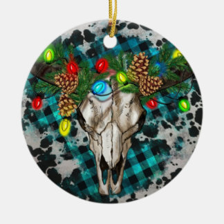 Bull Skull jul Ornament Png,Western Christma