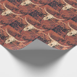 Bull Skull Land Western Brown Black Mönster Presentpapper