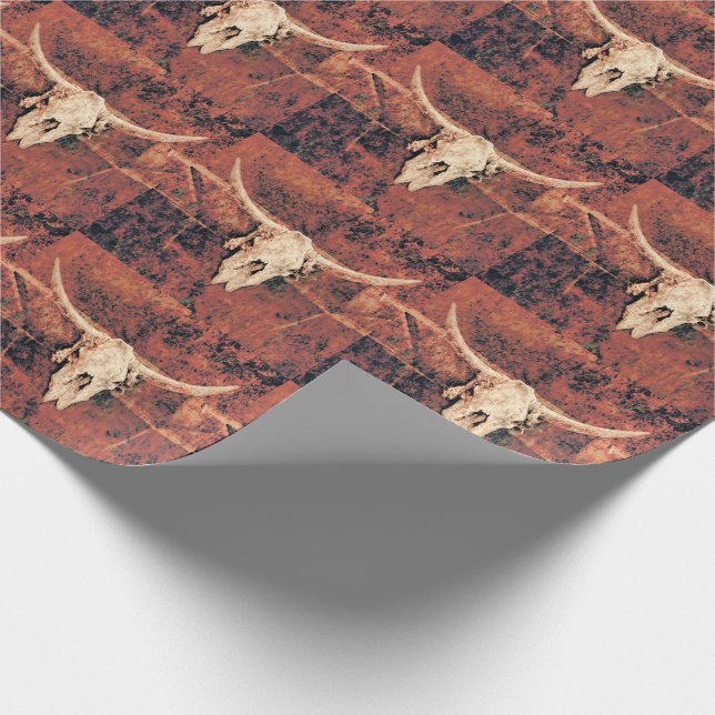 Bull Skull Land Western Brown Black Mönster Presentpapper (Hörn)