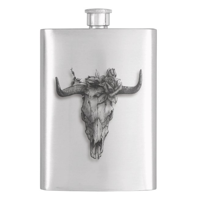 Bull Skull och Ro Emerico Art Stil Classic Fickplunta (Framsidan)