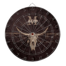 Bull Skull Western Brown Beige Old Rustic Monogram