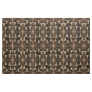 Bull Skull Westernare Land Brown Sepia Rustic Art Tyg