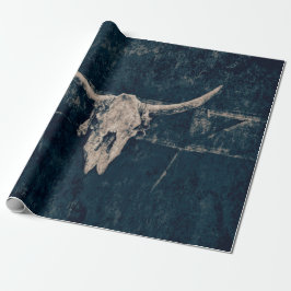 Bull Skull Westernare Land Grått Rustic Old Grunge Presentpapper
