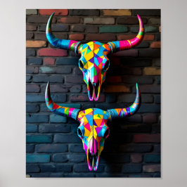 Bull Skulls  Poster