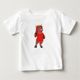 Bull som Firefighter med Helmet T Shirt