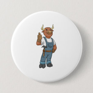 Bull som Handyman med Hammer Knapp