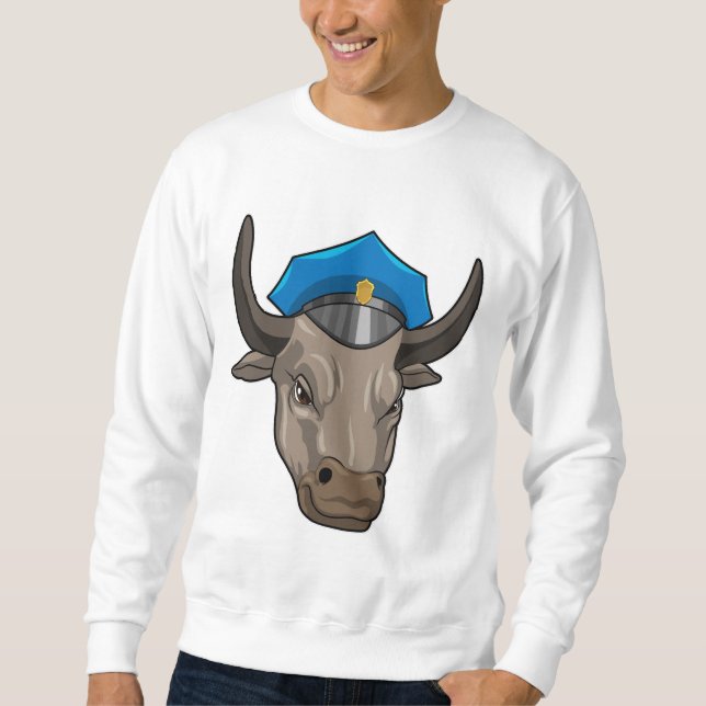 Bull som polis lång ärmad tröja (Framsida)