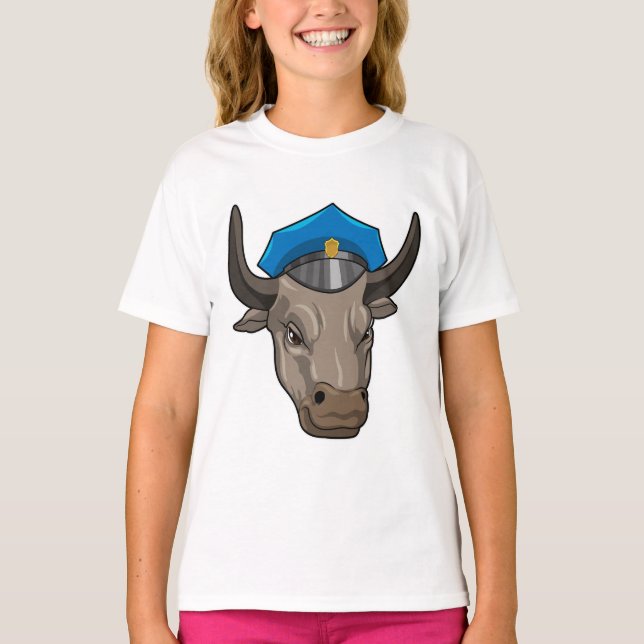 Bull som polis t shirt (Framsida)
