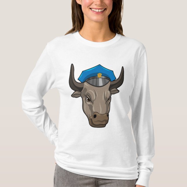 Bull som polis t shirt (Framsida)