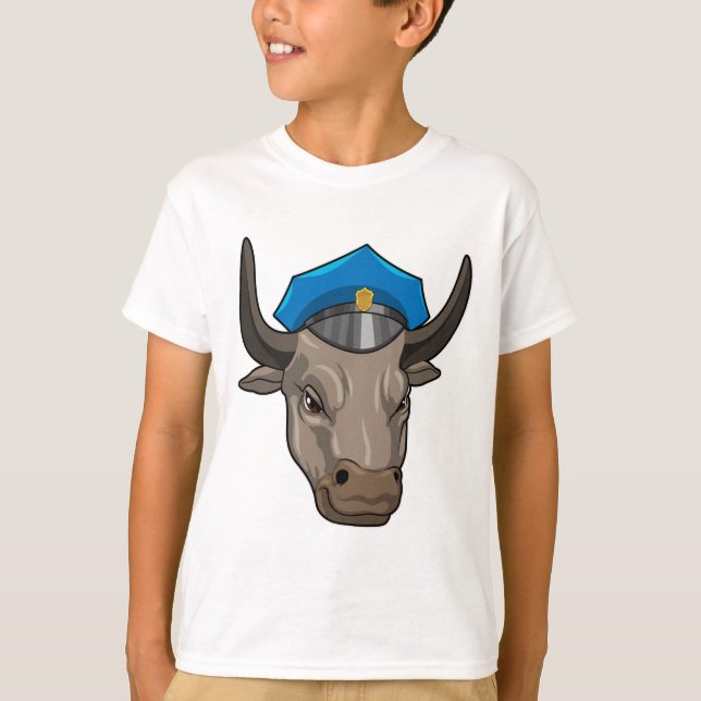 Bull som polis t shirt (Framsida)