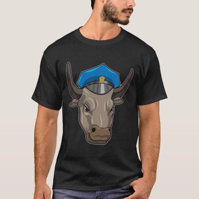 Bull som polis t shirt (Framsida)