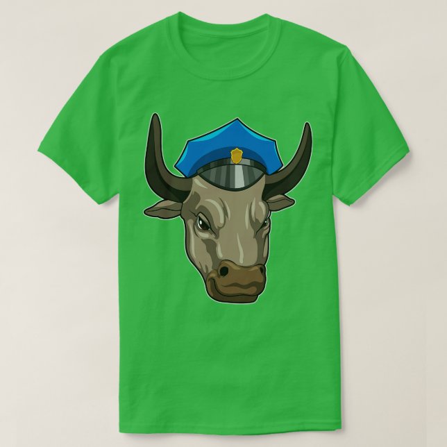 Bull som polis t shirt (Design framsida)