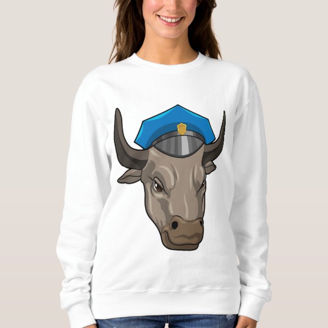 Bull som polis t shirt (Framsida)