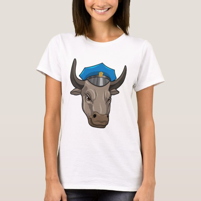Bull som polis t shirt (Framsida)