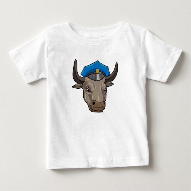 Bull som polisman Polis T Shirt (Framsida)