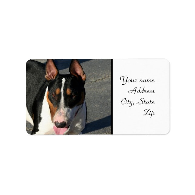 Bull Terrier Adressetikett (Framsidan)